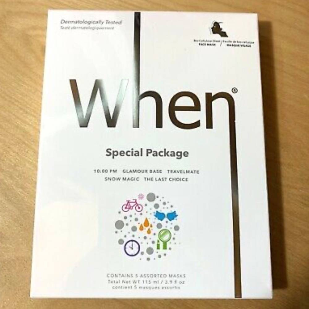 NEW Kbeauty Korean‎ WHEN 5 Pack Face Sheet Masks